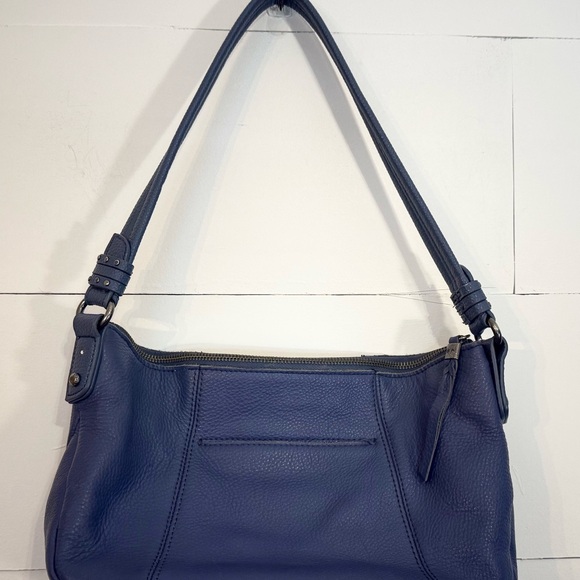 The Sak Navy Leather Shoulder Bag - Picture 1 of 5